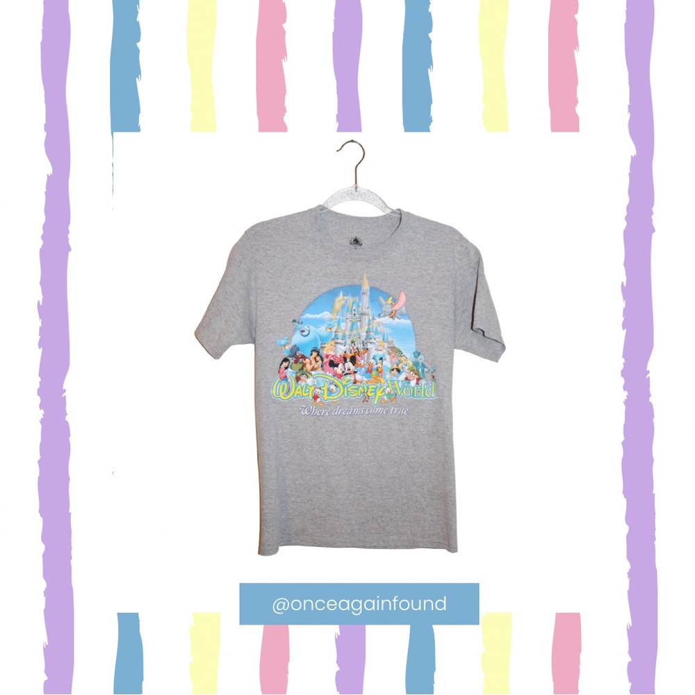 Disney Gray T-Shirt with Colorful Castle Design